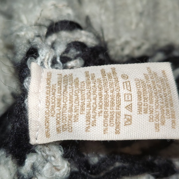 Free People, sz Small, black/off-white sweater ~ alpaca, wool, linen blends - Picture 7 of 8